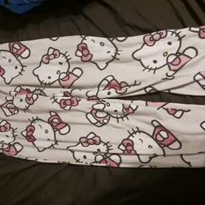 Hello Kitty Pink and White Pajama Pants
